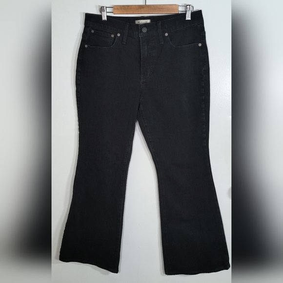 Madewell Black Flare Wide Leg Jeans - Picture 1 of 5